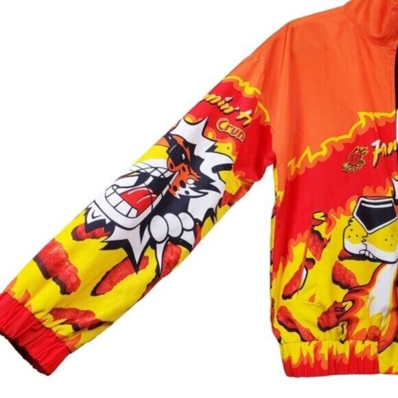 Forever 21 Womens Cheetos Flamin Hot Front Zip Windbreaker Jacket Size M - Picture 4 of 7